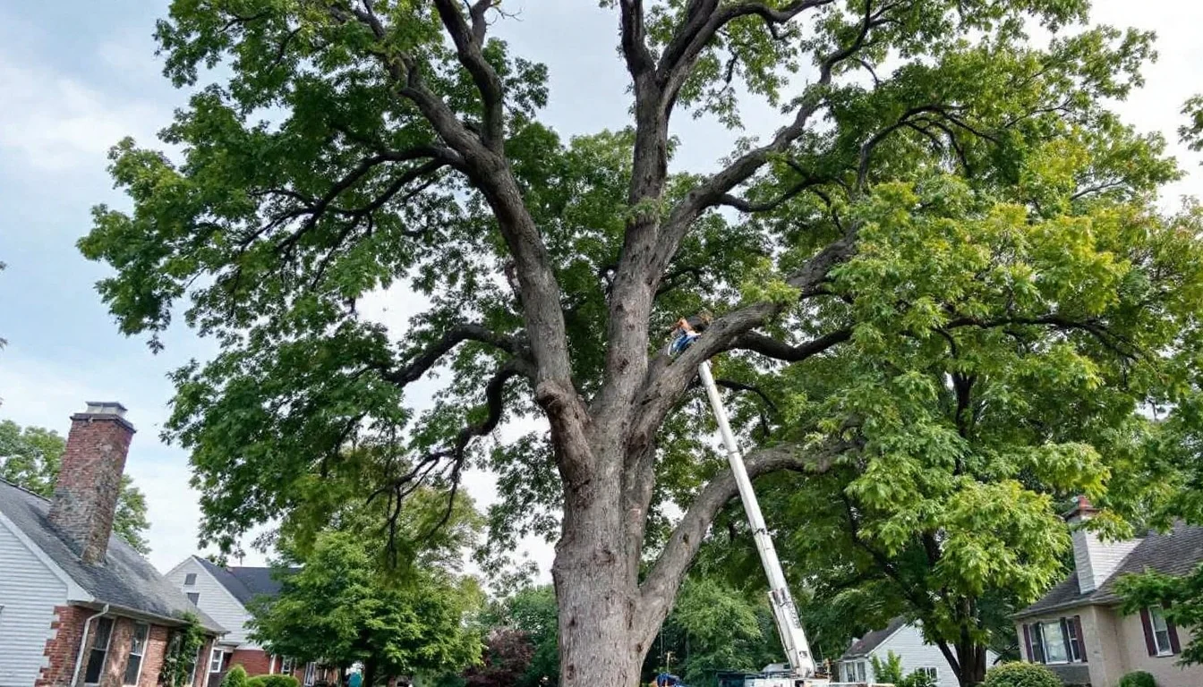 Large mature oak tree removal in Lancaster County neighborhood