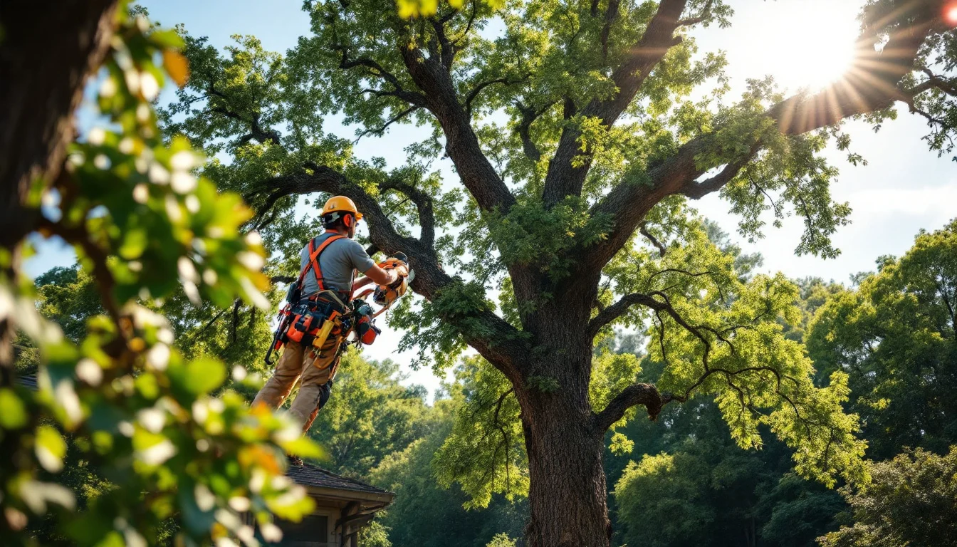 Lancaster Tree Pros crew removing large oak tree from Lancaster PA residential property